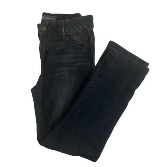 Democracy Ab Solution Blue Denim Stretch Straight Leg SkinnyJeans Sz. 6 (30x30) - Picture 1 of 7